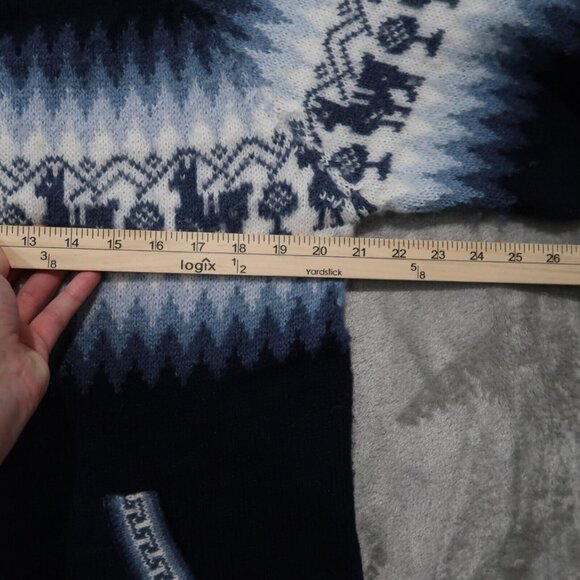 Alpaca Connections Sweater Womens L Blue Zip Up Knit Cardigan Sweatshirt Wool - Picture 13 of 16
